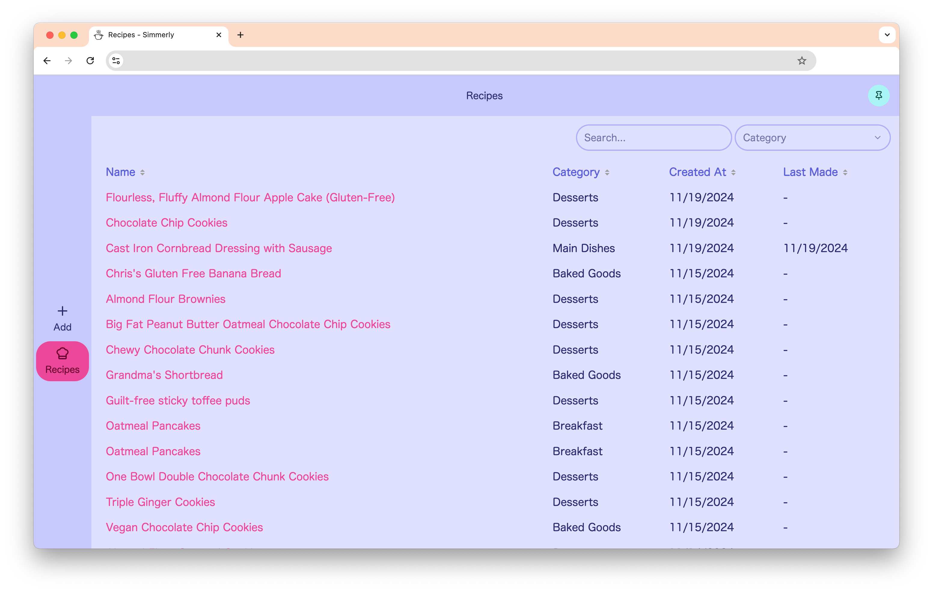 A screenshot of Simmerly